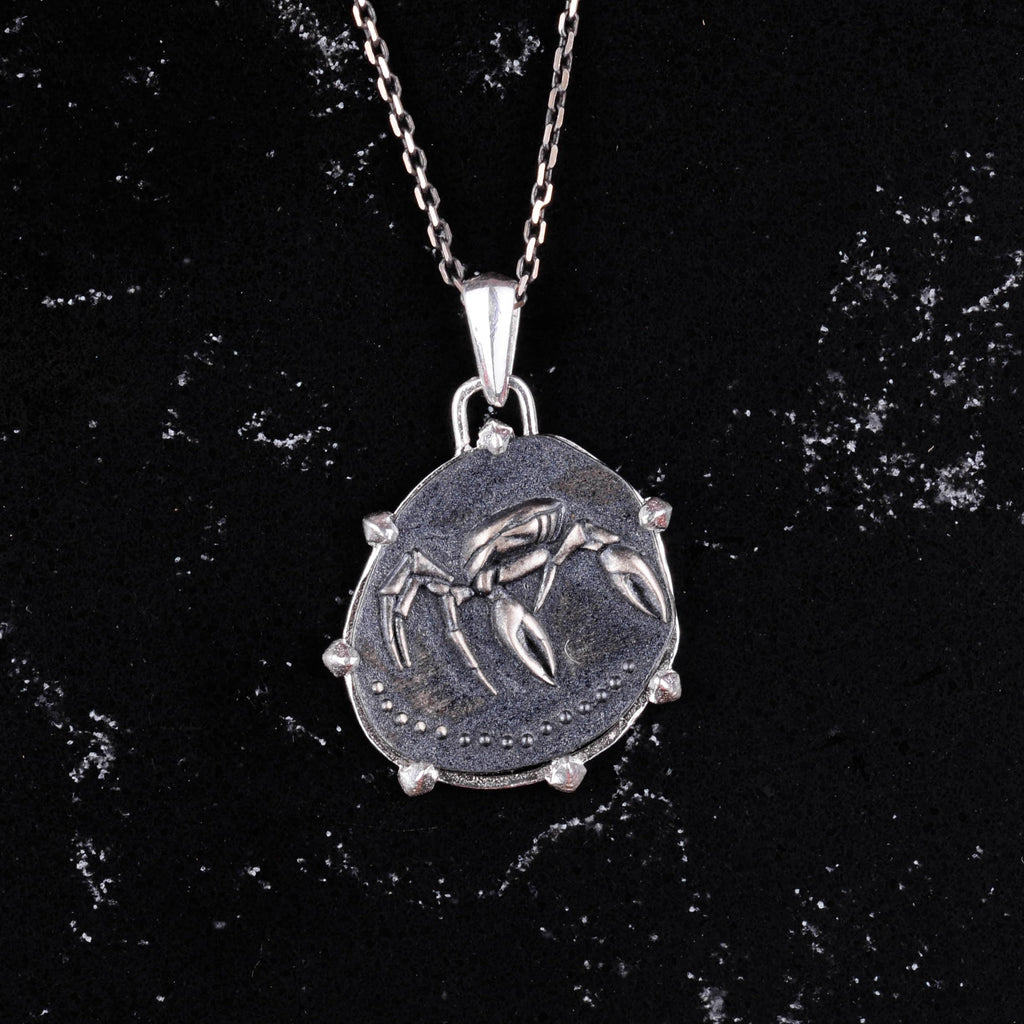 925 Sterling Silver Design Pendant - Horoscope Necklace - Handmade Necklace (Cancer) — 4
