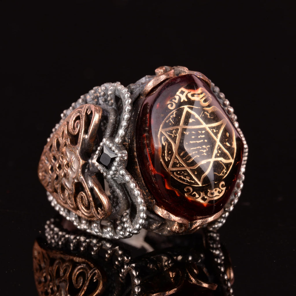 925 Sterling Silver Islamic Ring, Star of David, Seal of Solomon Men's Ring, Religious Jewelry — 7