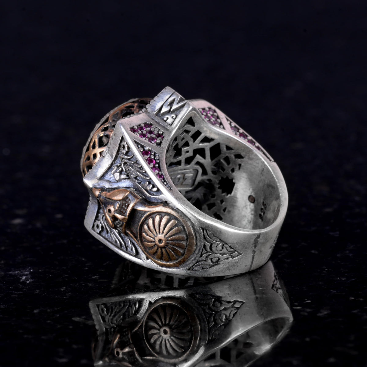 Tree of Life Silver Men's Ring, 925 Sterling Silver Ring, Handmade Yggdrasil Tree of Life Ring — 6