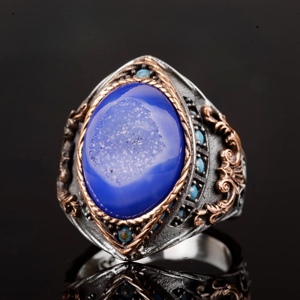 Natural Druzy Crystal Quartz Ring - 925 Sterling Silver (Model-2) — 5