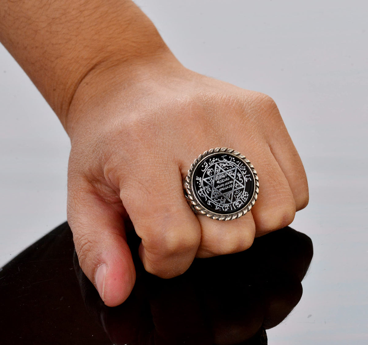 Star of David, Solomon's Seal 925 Sterling Silver Men's Ring — 7
