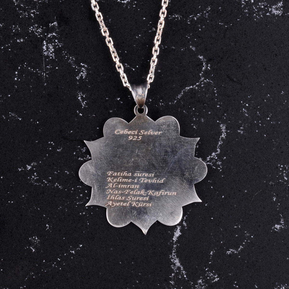 925 Sterling Silver Islamic Calligraphy Necklace - Men's Islamic Necklace — 4