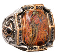 Handcrafted Pietersite Natural Stone Silver Men's Ring - Symbol of Clarity and Transformation