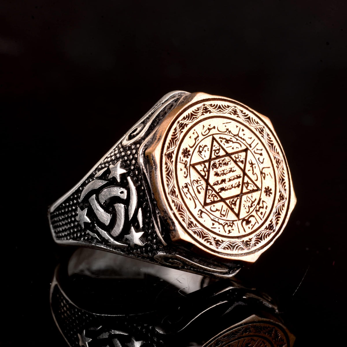 Islamic Solomon Talisman Ring, Silver Talisman Ring, 925 Sterling Silver Men's Ring, Big Ring — 5