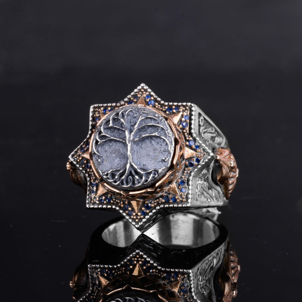 KAMBO 925 Sterling Silver Men's Ring – Spiritual Zircon and Star Symbol Design (Style - 1) — 5