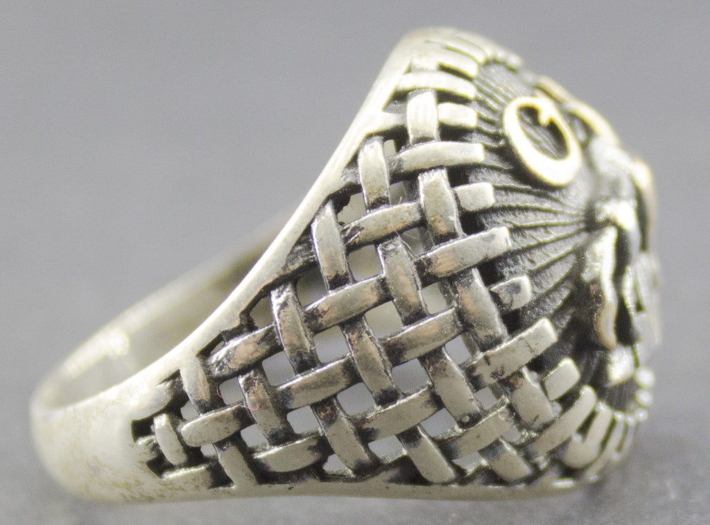 KAMBO Handmade 925 Sterling Silver Men's Ring, Vintage Wolf Animal Wildlife Design, Statement Jewelry Gift for Him, Birt