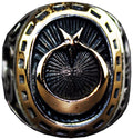Silver Men's Ring - Moon and Star Design