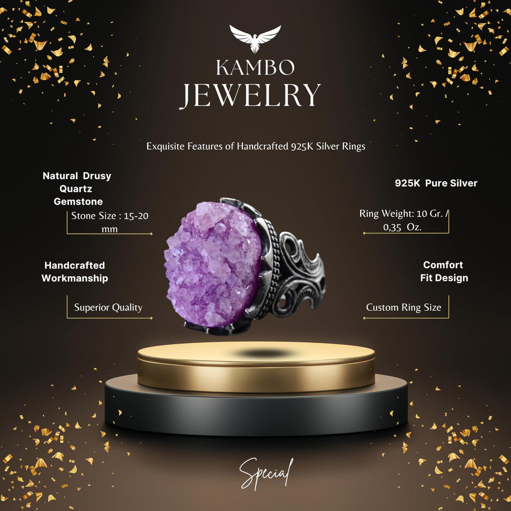 Drusy Quartz Stone Ring — 2