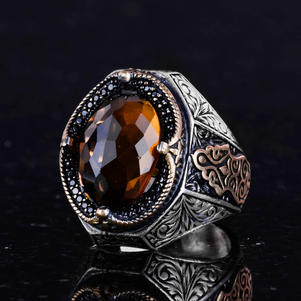 Handcrafted 925 Sterling Silver Ring with Smoky Quartz Stone — 4
