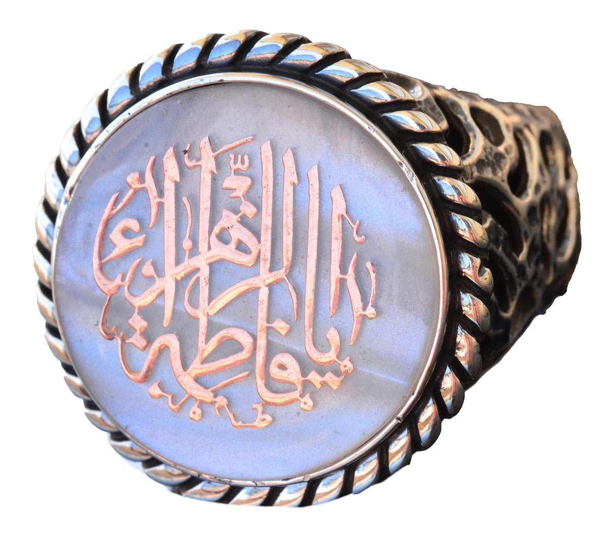 925 Sterling Silver Ring - Men's Islamic Ring - Symbols Ring
