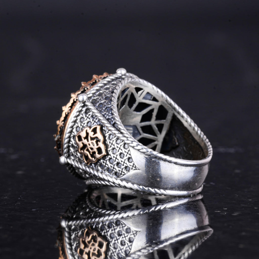 Natural Petersite Stone Handmade Ring - 925 Sterling Silver — 7