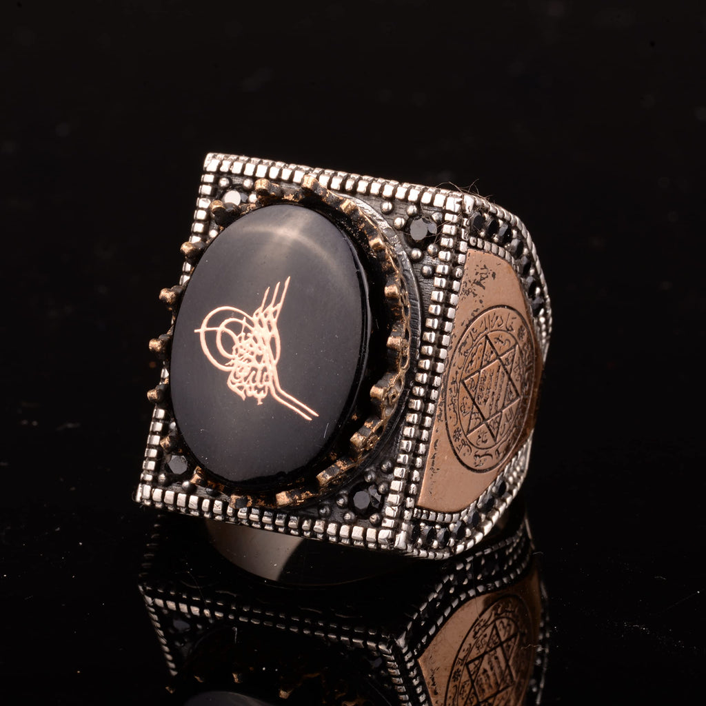Star of David Ring - Ottoman Seal Ring - 925 Sterling Silver Ring — 7