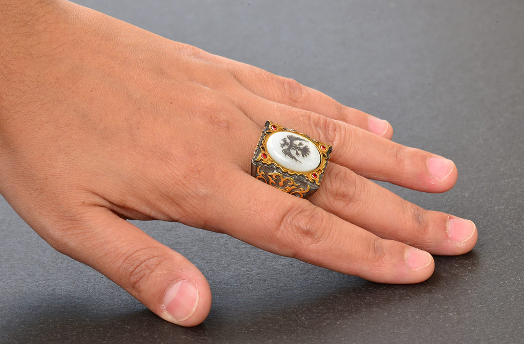 Silver Sultan Ring - Double-Headed Eagle Design — 5
