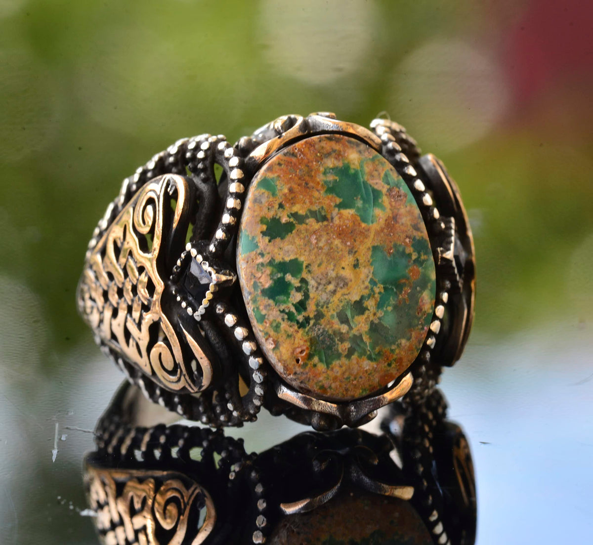 Green Turquoise Stone Ring (Model-4) — 5