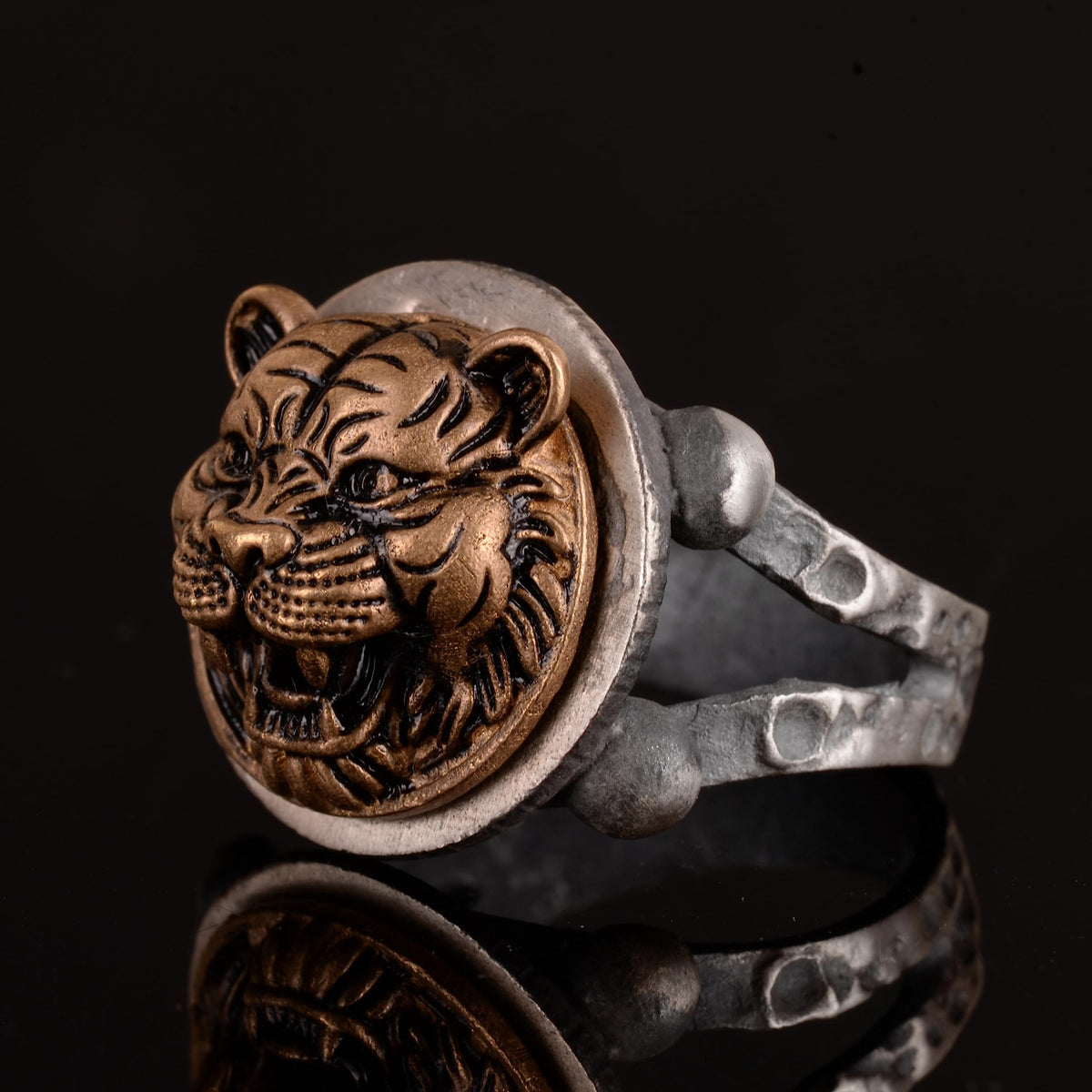 KAMBO Handmade 925 Sterling Silver Tiger Ring for Men, Gothic Vintage Statement Jewelry, Bold Fierce Design, Daily Wear 