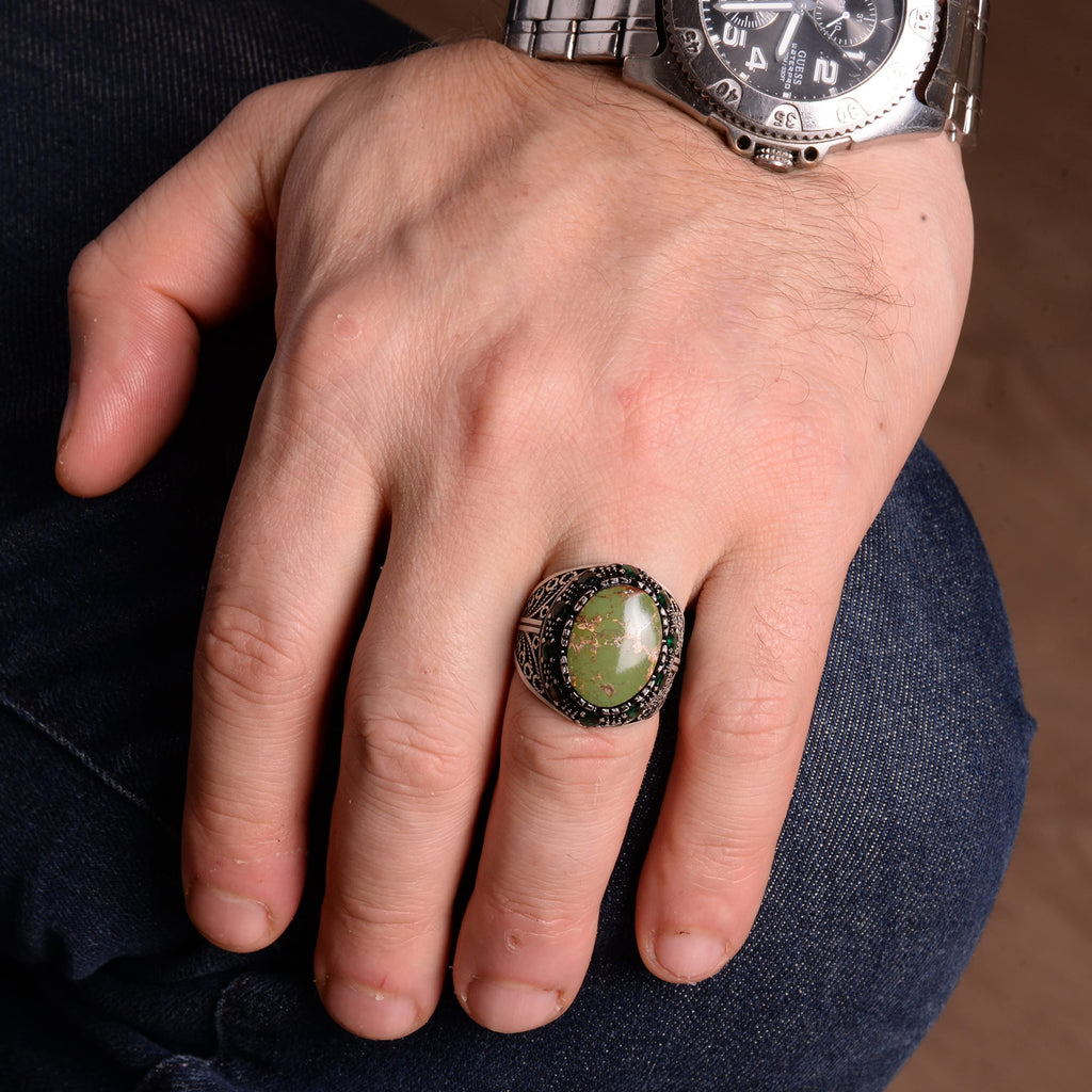 Real Arizona Turquoise Stone Ring (Model-4) — 6