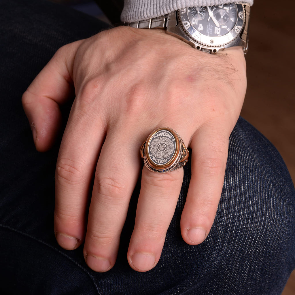 Ayatul Kursi Engraved Silver Men's Ring — 3