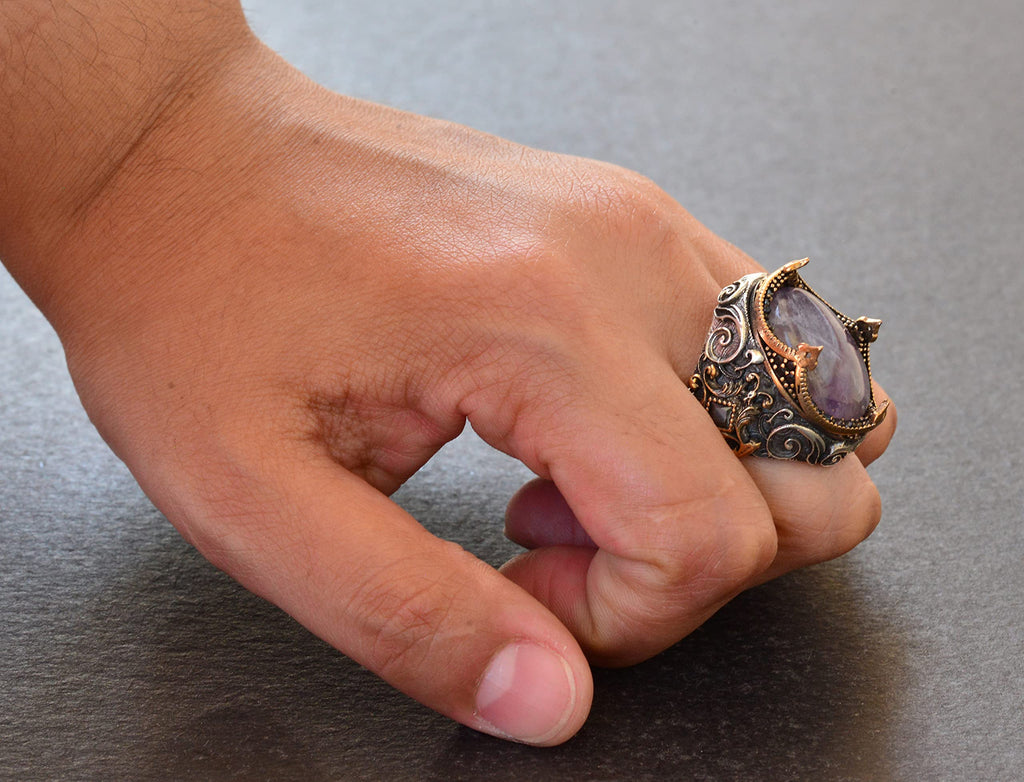 Natural Amethyst Stone Sultan Ring — 7