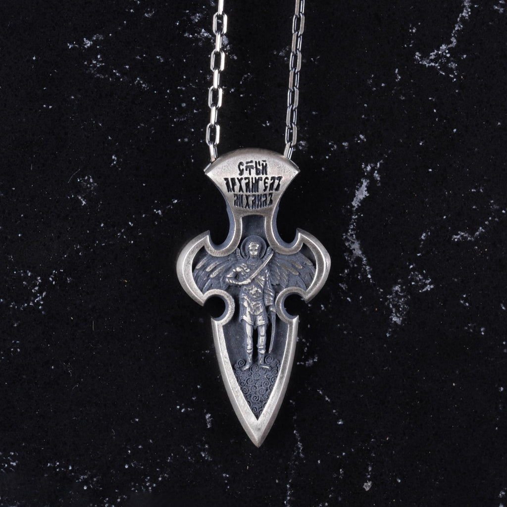 Angel Mikail Necklace - 925 Sterling Silver Gothic Necklace — 4
