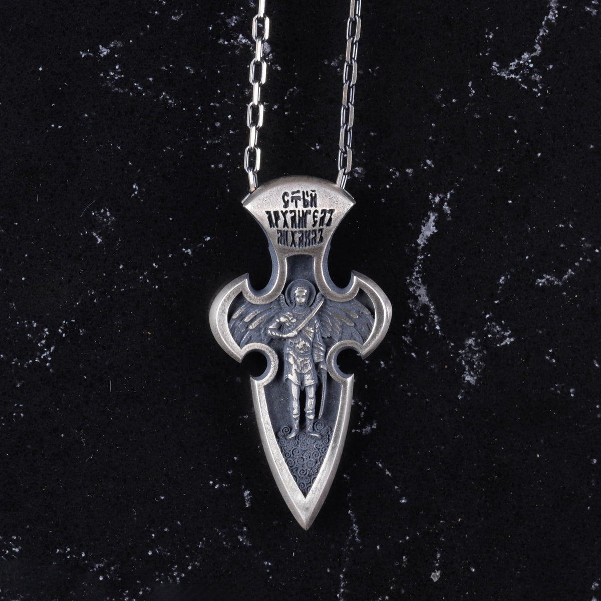 Angel Mikail Necklace - 925 Sterling Silver Gothic Necklace — 4