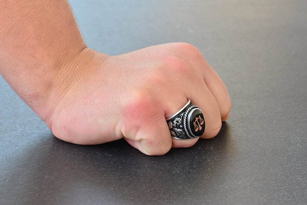 925 Sterling Silver Large Lily Pattern Ring — 7