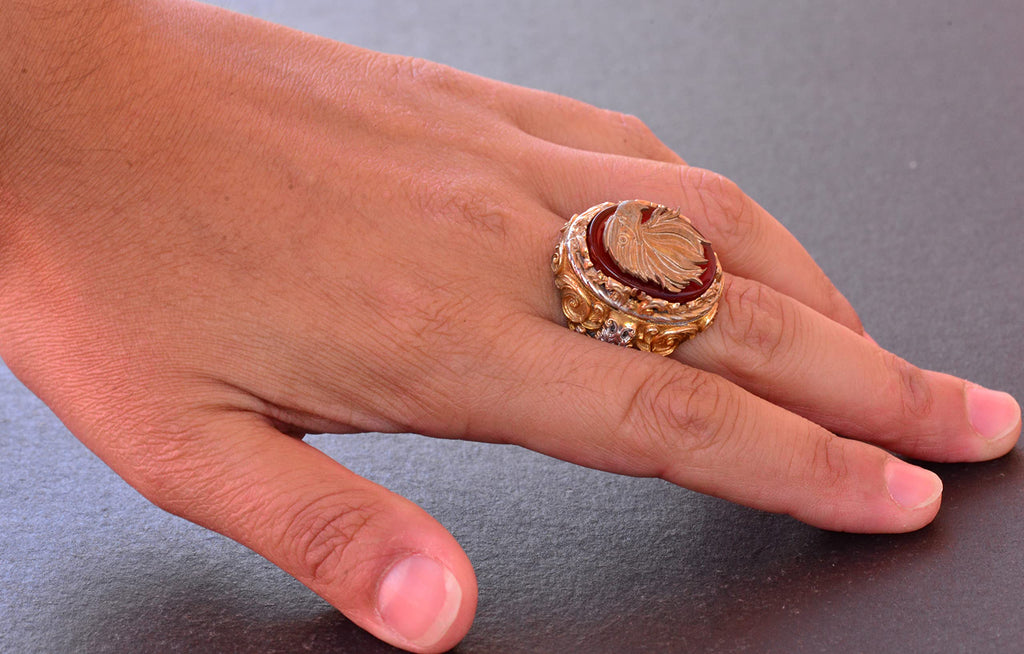 Handmade Hawk Ring - 925 Sterling Silver Gold Plated — 6