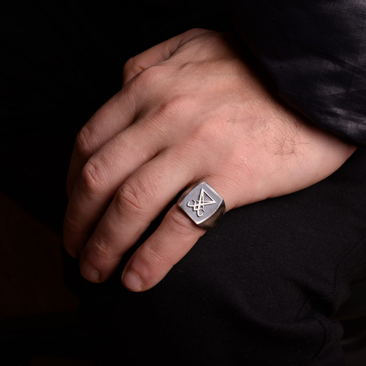 KAMBO Satanic Men's Ring, Unique Ring, 925 Sterling Silver Men's Ring — 6
