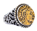 Silver Ring - Antique Coin Design and Mythological Motif