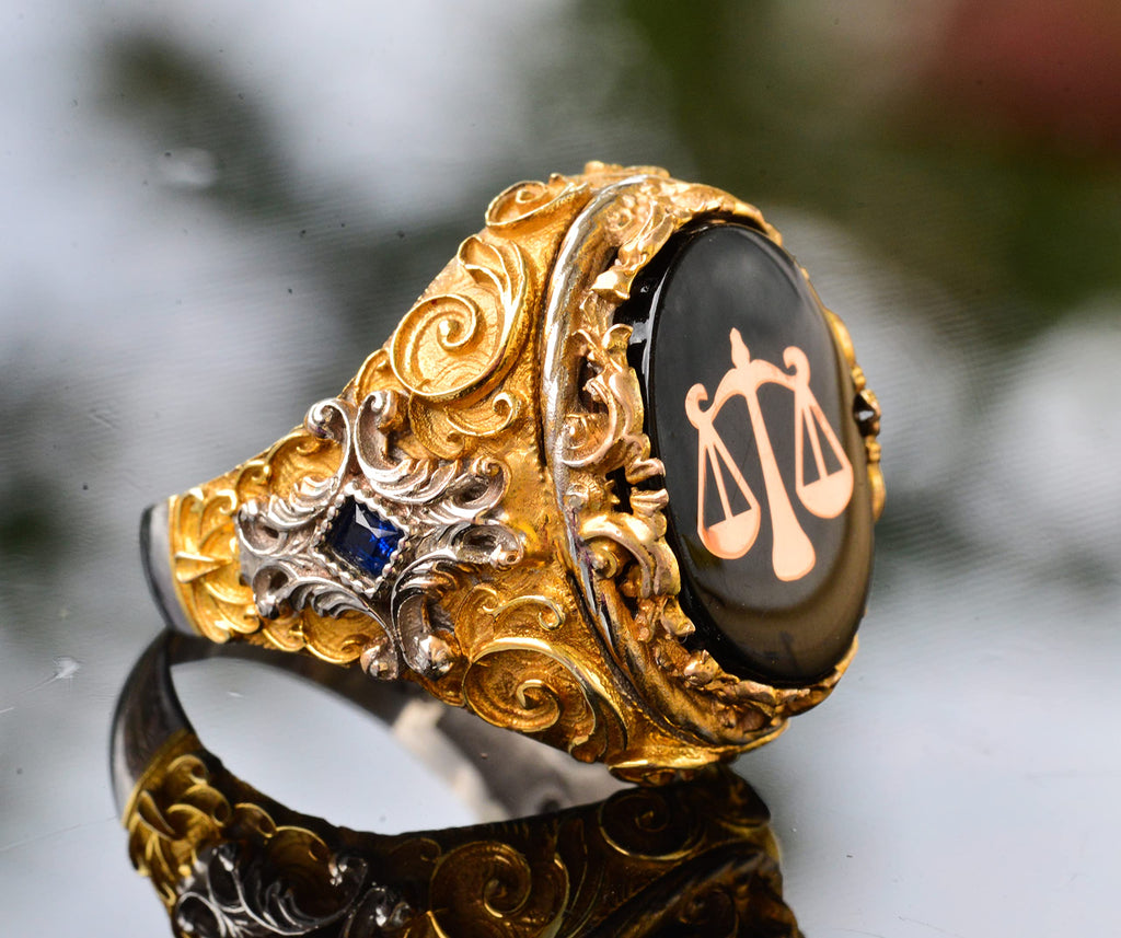 Men's Silver Ring - Gold Plated Ring - Symbolic Ring (Balance) — 4