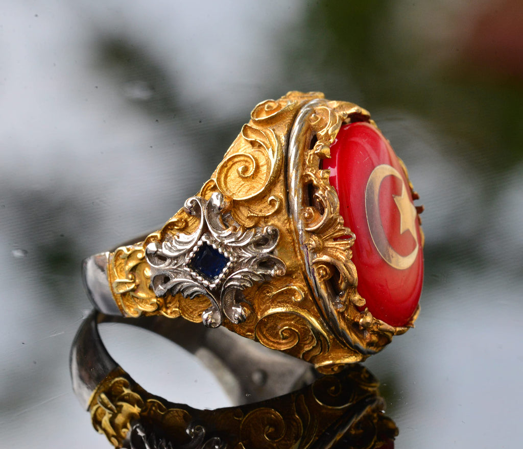 Silver Crescent and Star Ring — 4