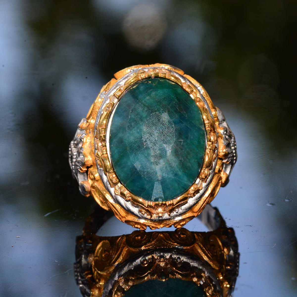 Emerald Stone Men's Ring — 5