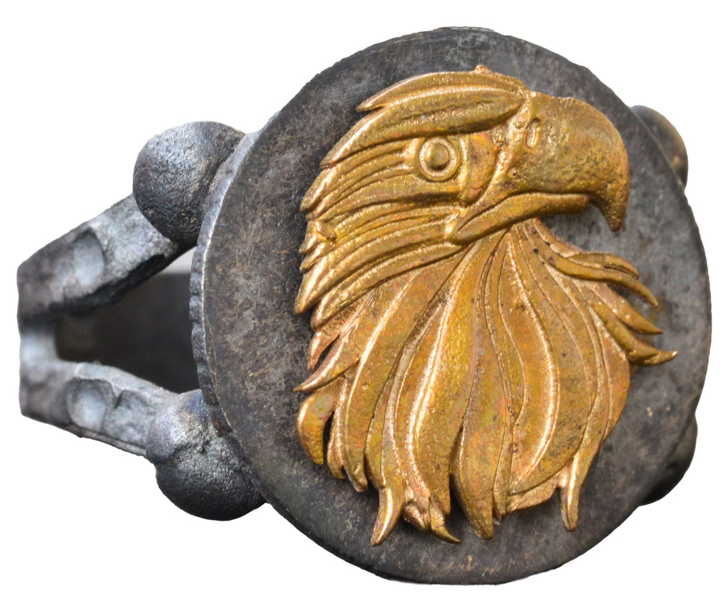 Handcrafted Eagle Bronze Men's Statement Ring - 925 Sterling Silver - Unique Bold Design