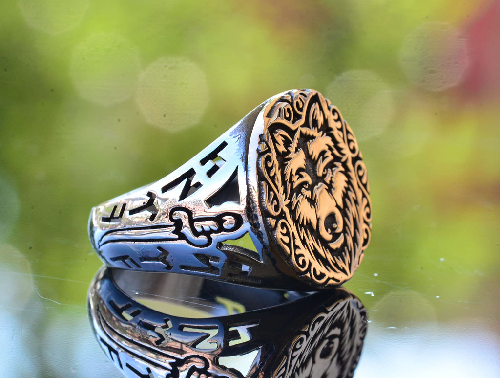 Wolf Head Ring, Silver Wolf Ring, 925 Sterling Silver Men's Ring, Big Ring (Model-2) — 4