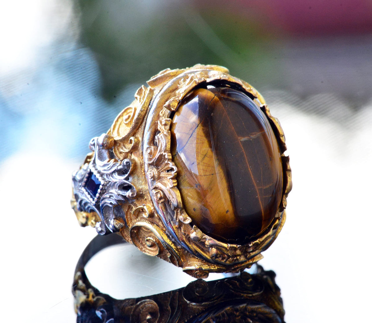 Natural Tiger Eye Stone Ring — 3