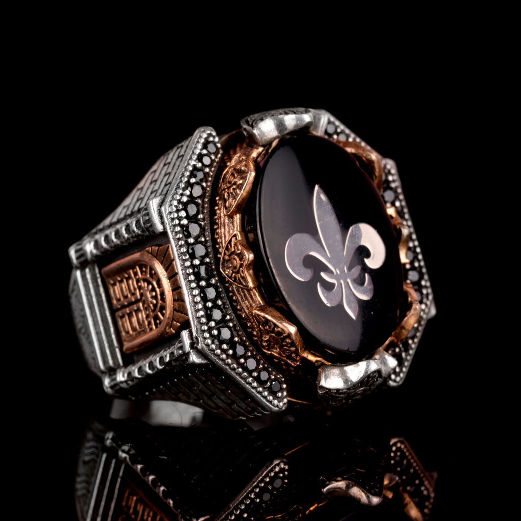 925 Sterling Silver Men's Fleur-de-Lis Ring — 2