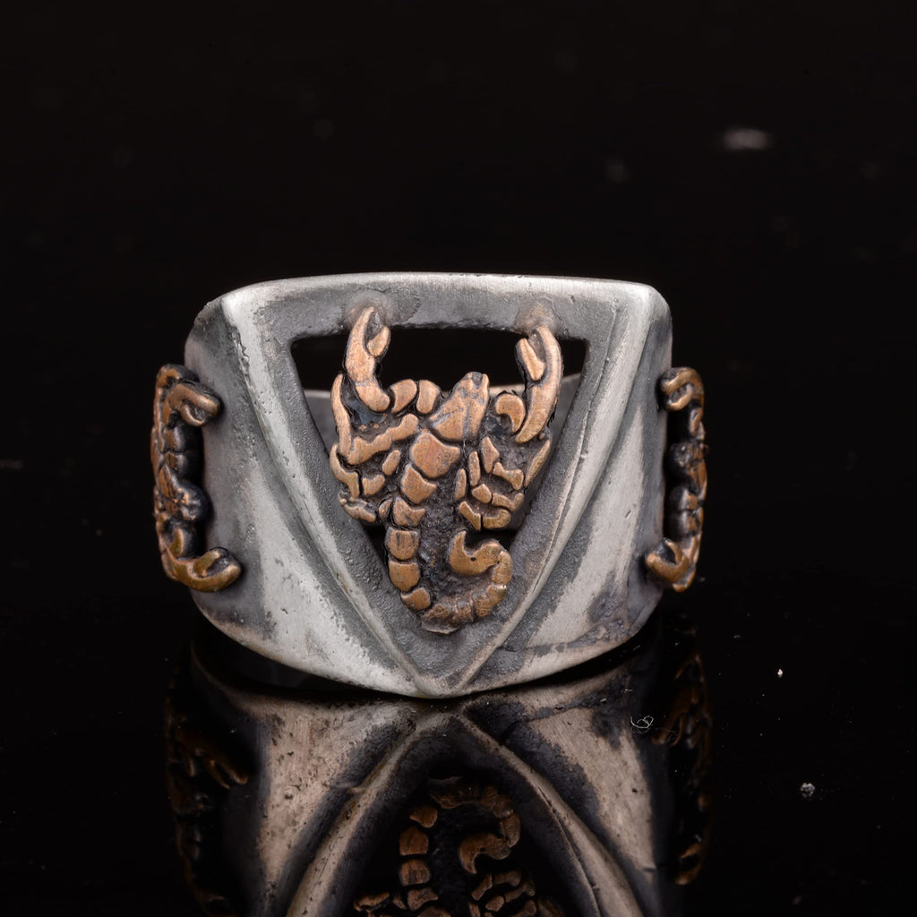 Handmade Scorpion Design Men's Ring, 925 Sterling Silver, Gothic Style Jewelry — 3