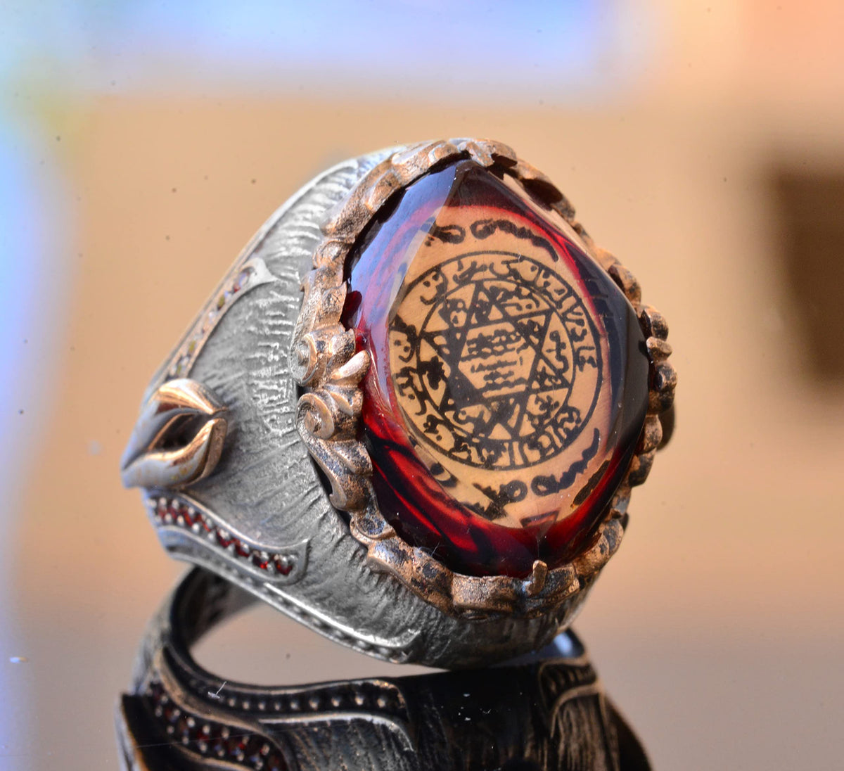 Seal of Solomon Ring, King Solomon Ring, Archangel, Kabbalah, Silver Ring — 3