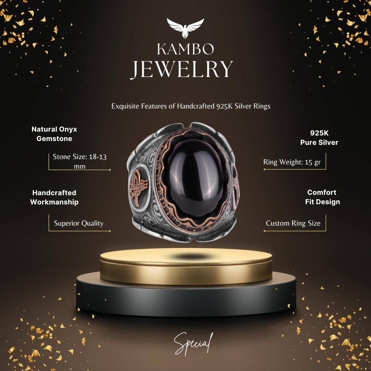 Natural Onyx Stone Ring — 2