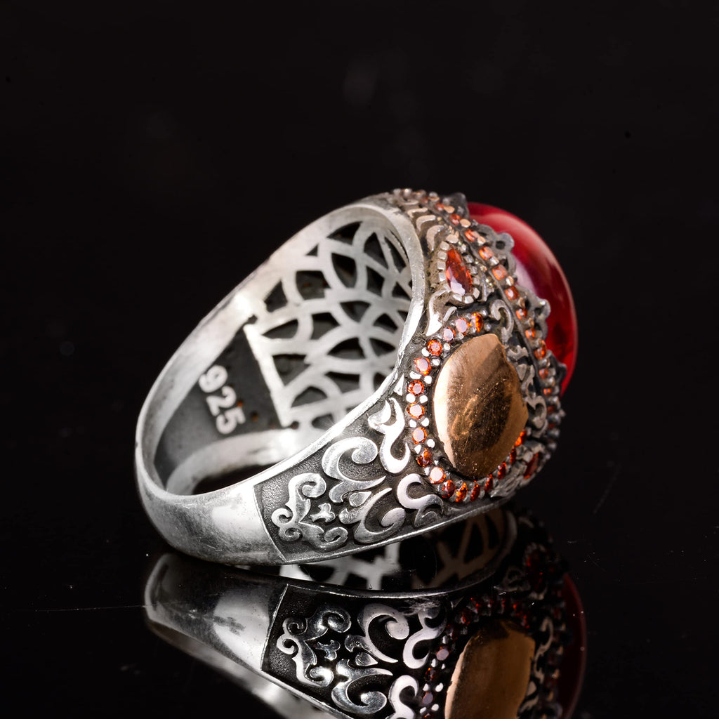 Natural Star Ruby Stone Ring, 925 Sterling Silver Ring, Handmade Ring — 7