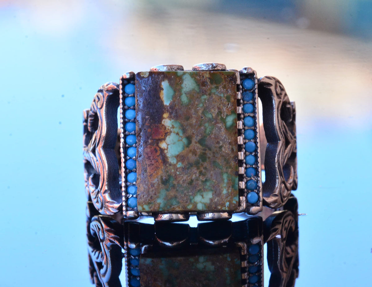 Natural Arizona Turquoise Stone Ring - 925 Sterling Silver Ring (Model-4) — 6