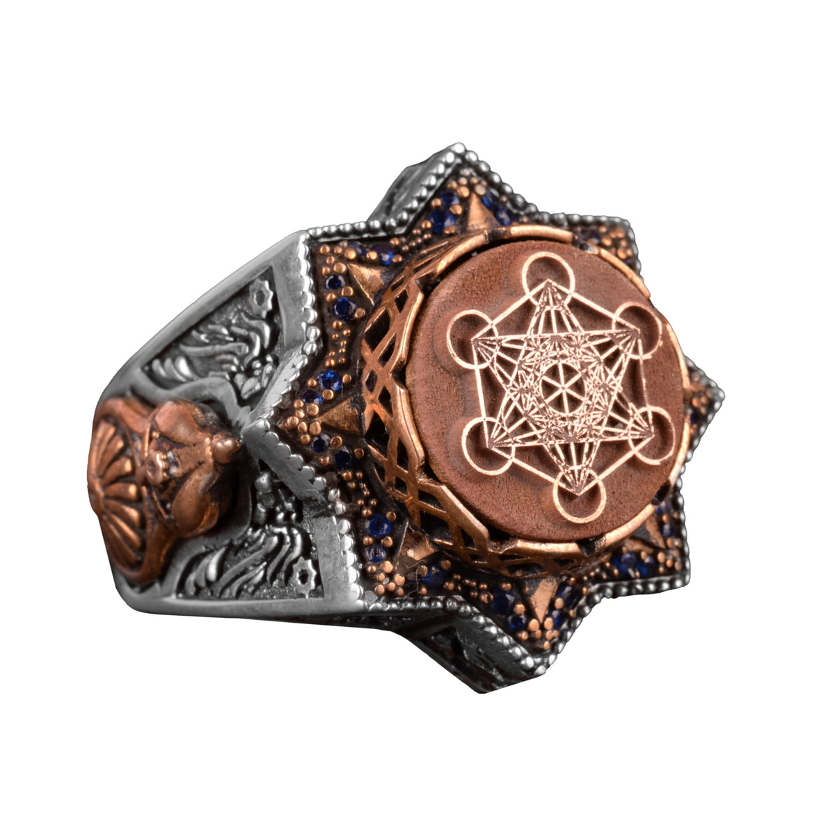 Metatron Symbol Ring, Kabbalah Ring, 925 Sterling Silver Ring