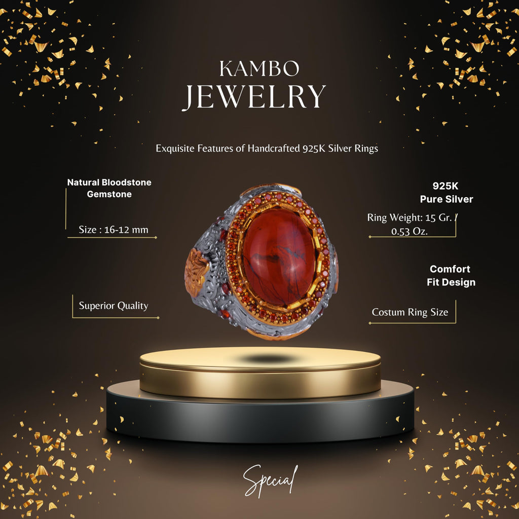 Natural Stone Ring - Sultan Ring - 925 Sterling Silver Ring (Kansit) — 2