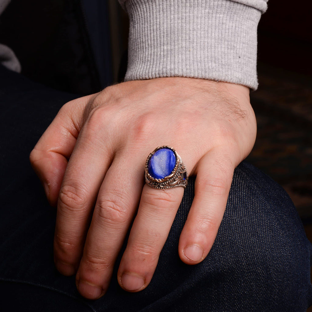 Vintage Style 925 Sterling Silver Ring with Natural Druzy Quartz Stone — 6