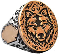 Wolf Ring, Gothic Ring, 925 Sterling Silver Ring, Seal Ring, Animal Figure Ring, Men's Silver Ring