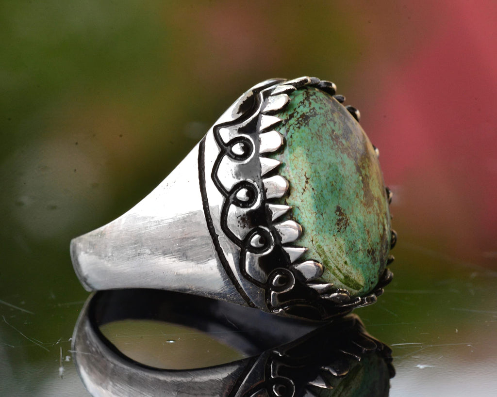 Arizona Green Turquoise Stone Ring — 5