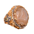 Silver Natural Crystal Druzy Quartz Ring