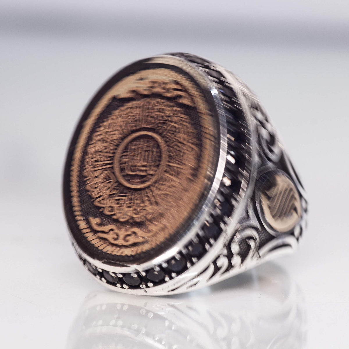 925 Sterling Silver Men's Ring, Islamic Ring, Lailahe illa Allah Muhammaden Rasul Allah — 3