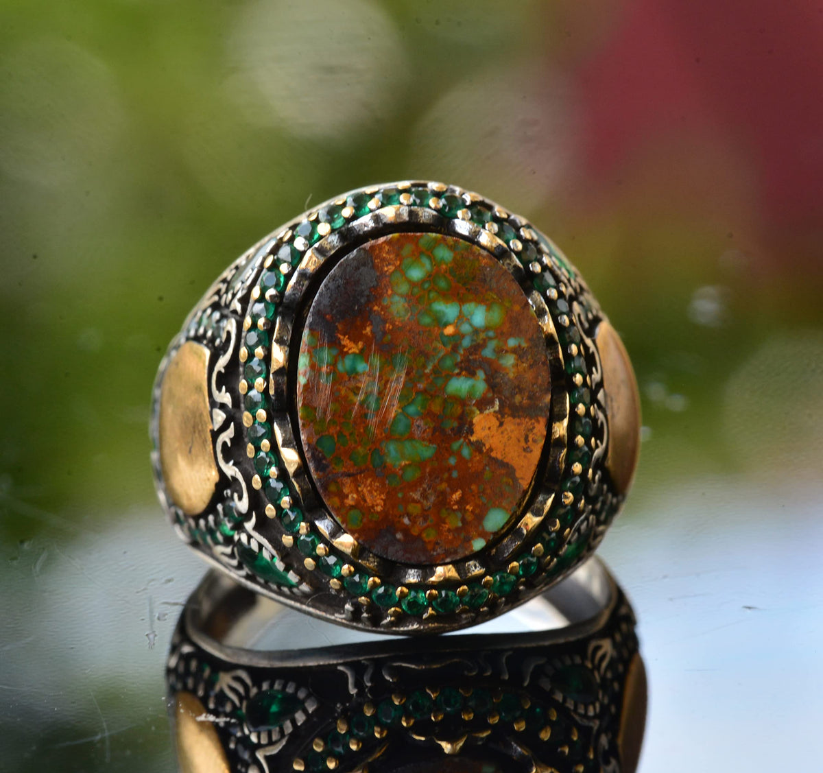 Natural Arizona Turquoise Stone Ring (Model-20) — 5