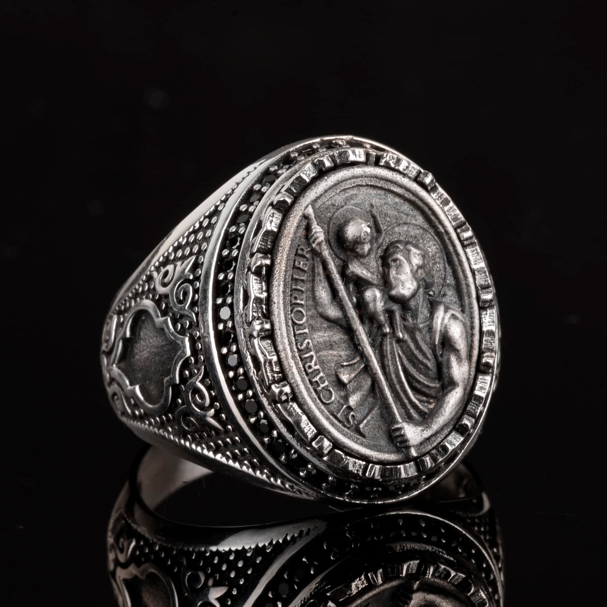 Kambo 925 Sterling Silver Men's Saint Christopher Ring – Showy and Spiritual Design, Ideal for Daily Use and Special Occasions — 3