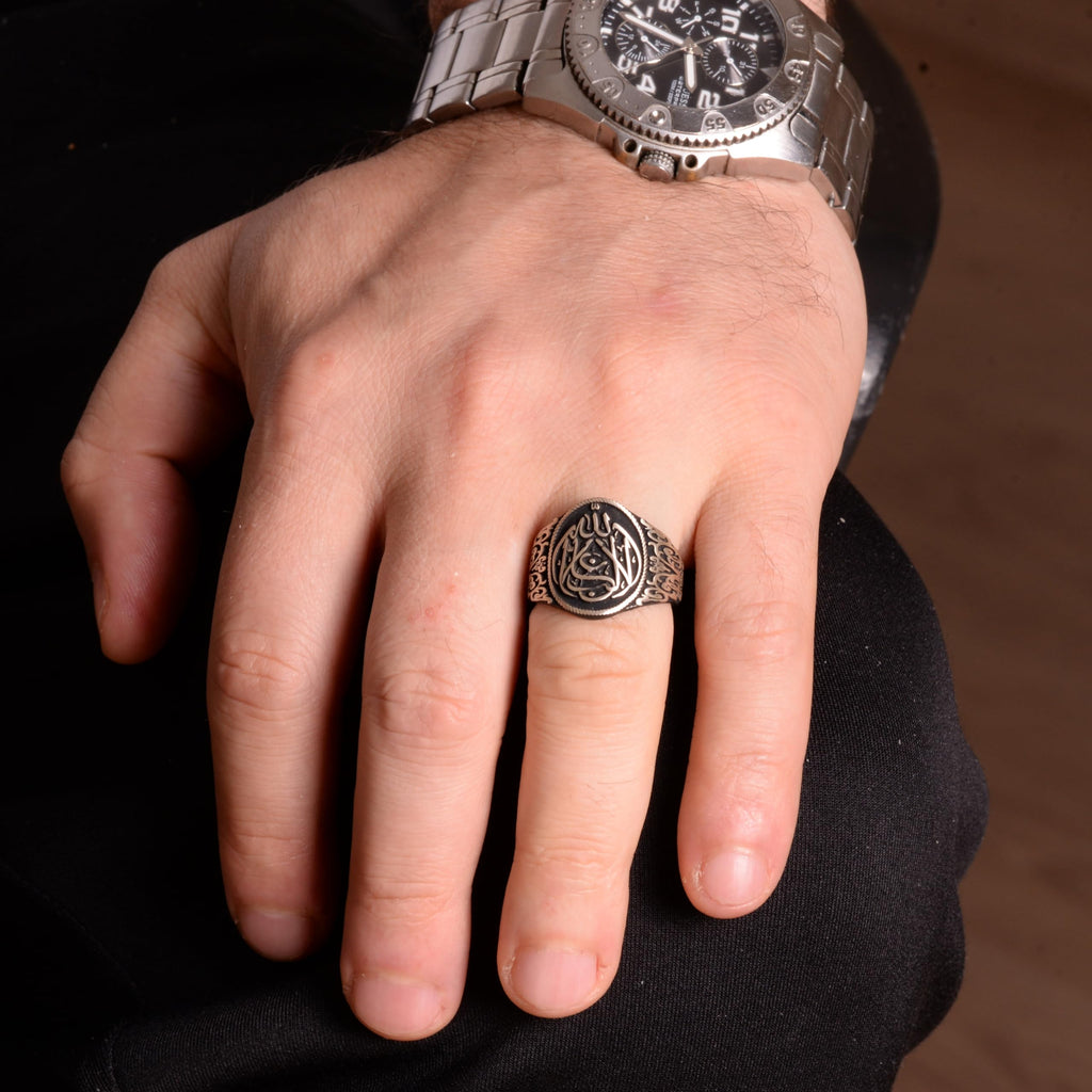 925 Sterling Silver Men's Ring, Islamic Ring — 3